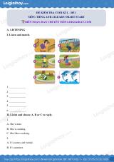 Đề thi học kì 1 Tiếng Anh 4 iLearn Smart Start - Đề số 6